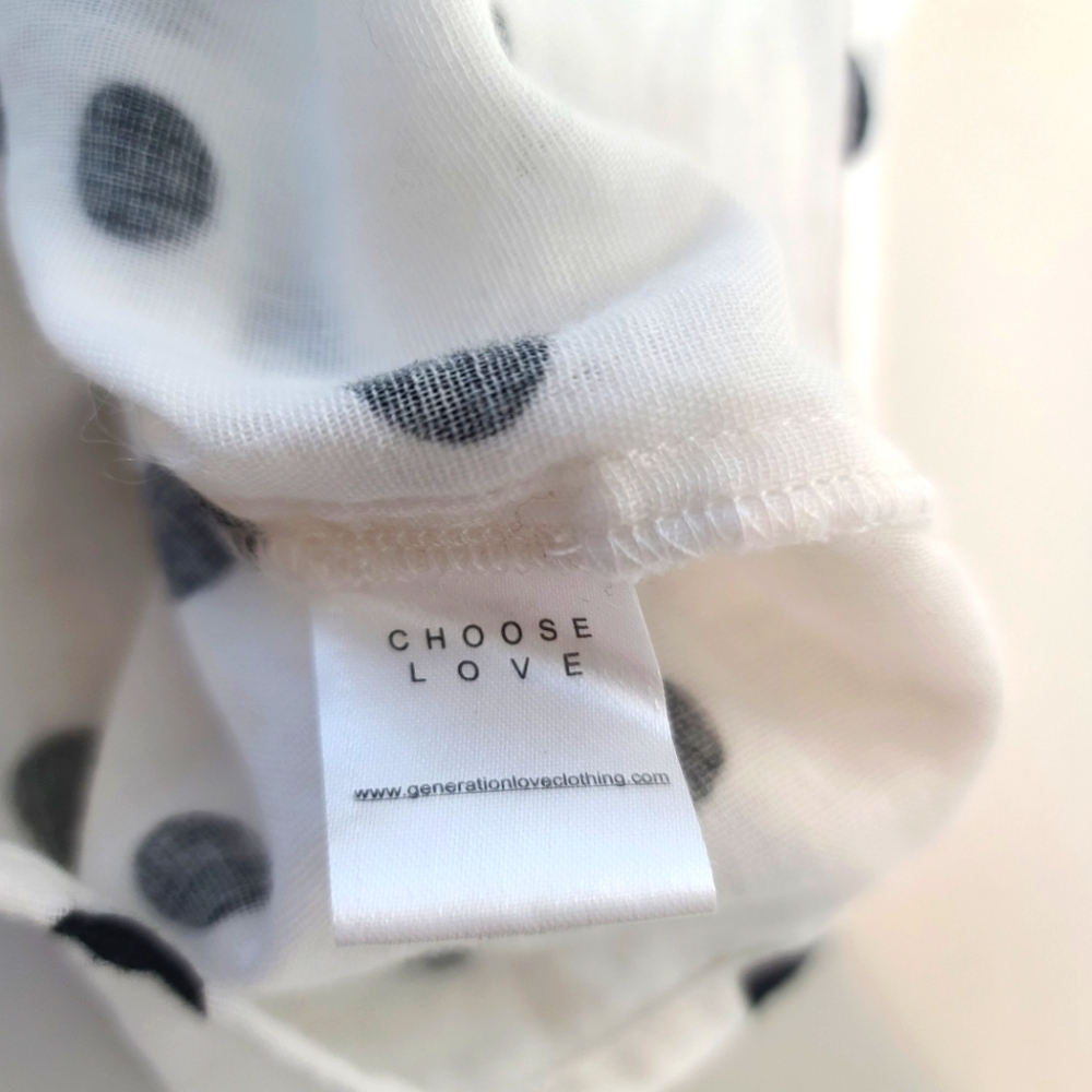 GENERATION LOVE Julia Polka Dots Top in Black and White - Picture 6 of 12